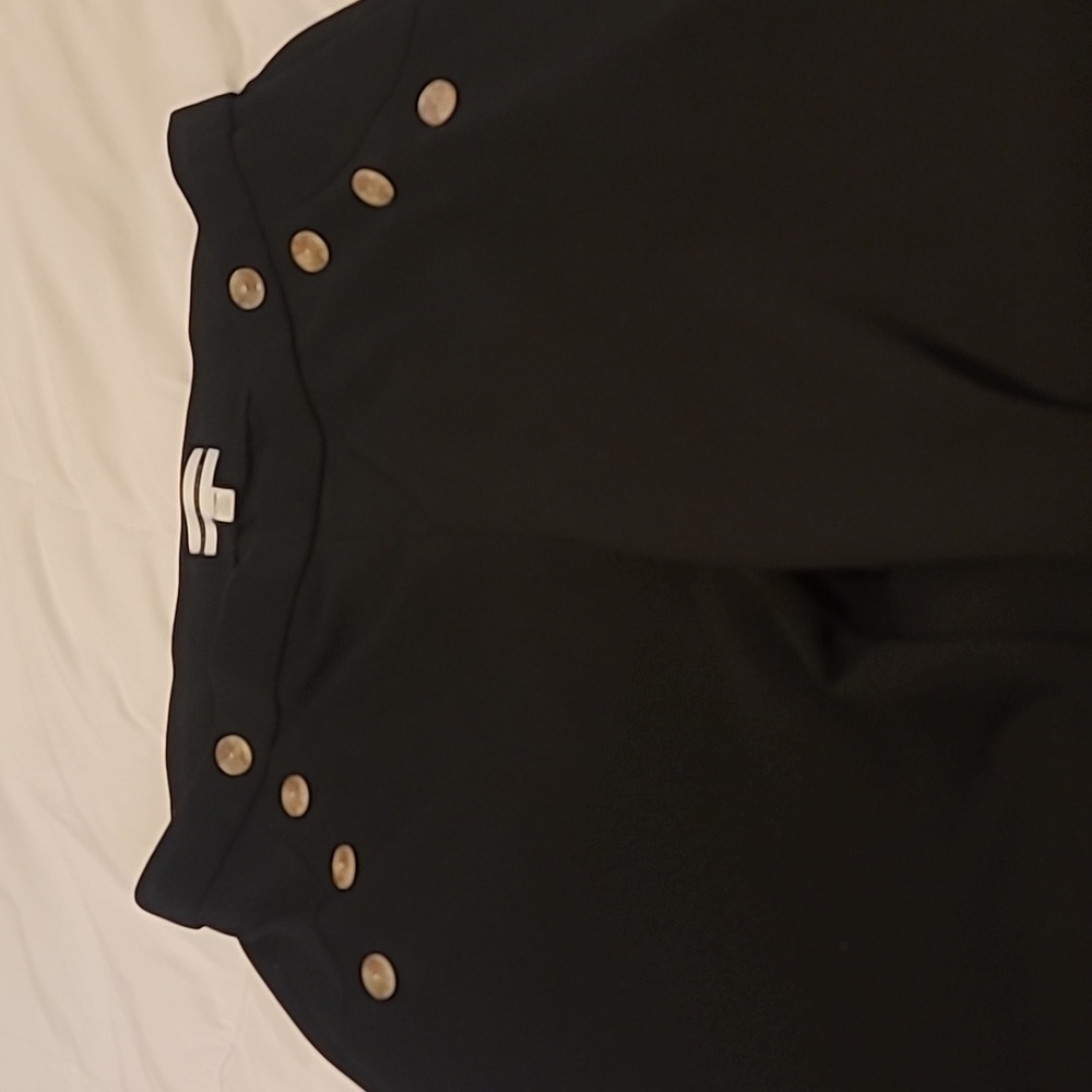 Wide leg trousers with button detail